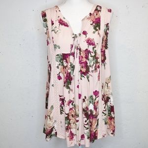 ☀️Boho floral tunic top size S
